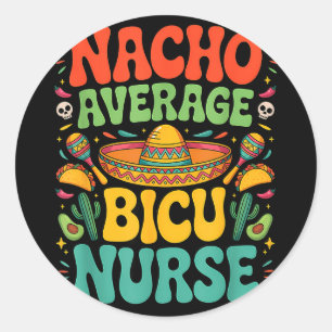 Mexikanischer Cinco-de-Mayo-Nacho-Durchschnittskra Runder Aufkleber