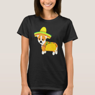 Mexikanischer Corgi Taco Cinco De Mayo Fiesta Hund T-Shirt