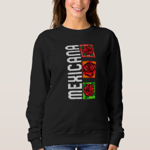Mexikanischer Cottagecore-Blumen-Morena-Frauen Lat Sweatshirt