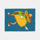 Mexikanischer Dabbing-Taco lustig Cinco de Mayo Fleecedecke (Vorderseite (Horizontal))