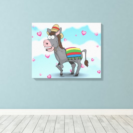 mexikanischer Donkey Leinwanddruck (Insitu (Holzboden))