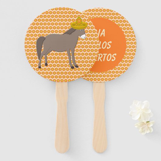 Mexikanischer Donkey-Tag der Toten Gewohnheit Fächer (Vorne und Hinten)