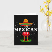Mexikanischer Elf Weihnachten Sombrero Frohe Weihn Karte (Gelbe Blume)