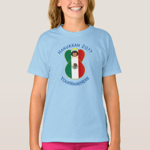 Mexikanischer Engel Hanukkah-Flagge Personalisiert T-Shirt