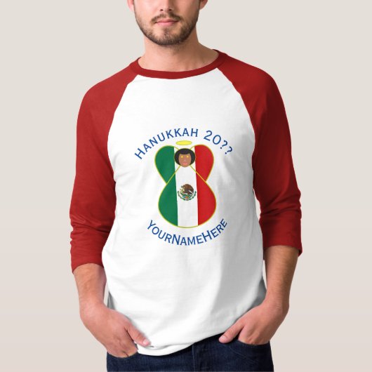 Mexikanischer Engel Hanukkah personalize Long Slee T-Shirt (Vorderseite)