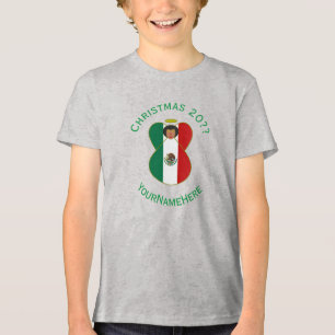 Mexikanischer Engel Weihnachtsflagge Personalisier Tri-Blend Shirt