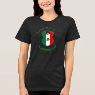Mexikanischer Engel Weihnachtsflagge Personalisier Tri-Blend Shirt