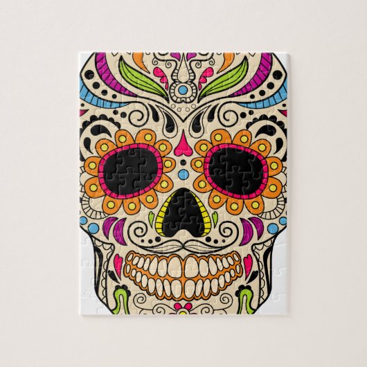 Mexikanischer Farbschädel Puzzle (Vertikal)