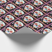 mexikanischer Feiertag des Toten Zuckerschädels Geschenkpapier (Ecke)
