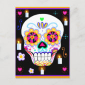 mexikanischer Feiertag des Toten Zuckerschädels Postkarte (Vorderseite)