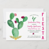 Mexikanischer Fiesta Abschluss Einladung Cacti Pin (Vorderseite)