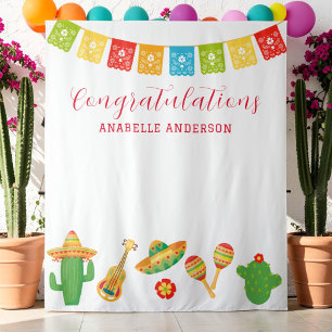 Mexikanischer Fiesta-Abschlussfeier-Hintergrund Wandteppich