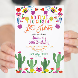 Mexikanischer Fiesta Bloral Adult Geburtstag Einladung