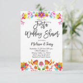 Mexikanischer Fiesta Floral Polterabend Einladung (Stehend Vorderseite)