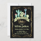 Mexikanischer Fiesta-Glitzer-Geburtstagsfeier Einladung (Vorderseite)