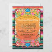 Mexikanischer Fiesta Gold Glitzer Einladung zur Ho (Vorderseite)