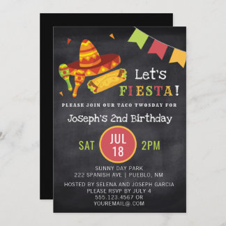 Mexikanischer Fiesta-KreideTaco Twosday 2. Einladung