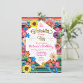 Mexikanischer Fiesta Señorita 1. bis zum Geburtsta Einladung (Stehend Vorderseite)