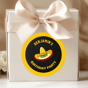 Mexikanischer Fiesta Sombrero Geburtstagsgeschenk Runder Aufkleber