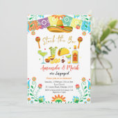 Mexikanischer Fiesta Stock Die Bar Engagement-Part Einladung (Stehend Vorderseite)