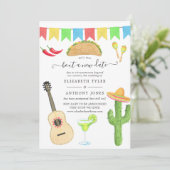 Mexikanischer Fiesta Taco über ein neues Datum Hoc Einladung (Stehend Vorderseite)