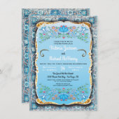 Mexikanischer Fiesta Wedding Glitzer Einladung (Vorne/Hinten)