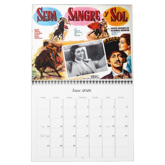 Mexikanischer Film-Plakat-Wandkalender Kalender (Jun 2026)