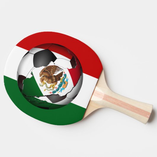 Mexikanischer Flag-Fußballball Tischtennis Schläger (Seitenansicht)
