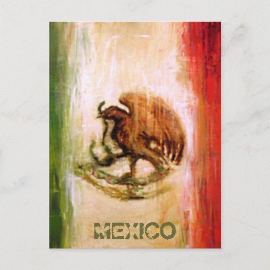 MEXIKANISCHER FLAG - MEXIKO-STIL POSTKARTE (Vorderseite)