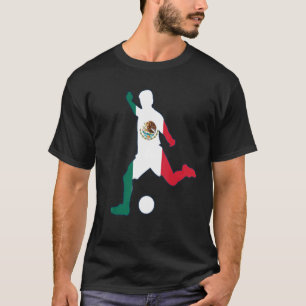Mexikanischer Flaggenfußballspieler Mexikanischer  T-Shirt