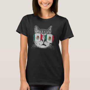 Mexikanischer Flaggenstaat Roots Cat Pride T-Shirt