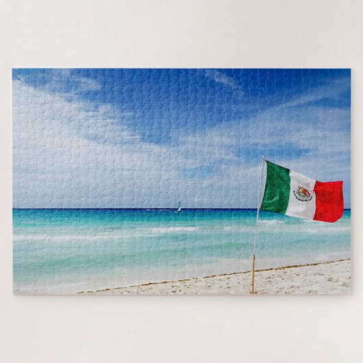 mexikanischer Flaggenstrand Puzzle (Horizontal)