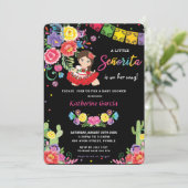Mexikanischer Flora Kleine Senorita Girl Babydusch Einladung (Stehend Vorderseite)