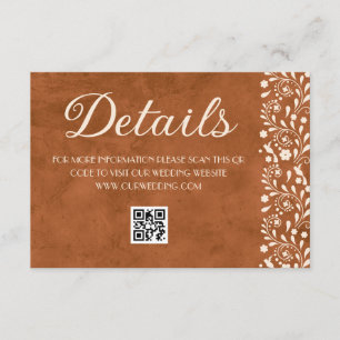 Mexikanischer floraler Hochzeitsdetails QR-Code Begleitkarte