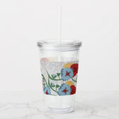 Mexikanischer Florals Grüner Sparkle Mit Monogramm Acryltrinkbecher (Vorderseite)