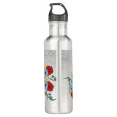 Mexikanischer Florals Grüner Sparkle Mit Monogramm Edelstahlflasche (Rückseite)
