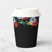 Mexikanischer Folk Florals Grüne Süße 16 Geburtsta Pappbecher (Rückseite)