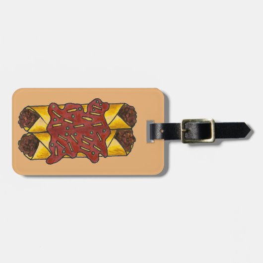 Mexikanischer Food Black Bean Enchiladas Tex Mex F Gepäckanhänger (Vorderseite horizontal)