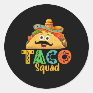 Mexikanischer Foodie Cinco De Mayo Taco-Truppe  Runder Aufkleber