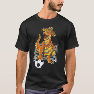 Mexikanischer Fußball Rex Dinosaur Mexiko Flag Fut T-Shirt