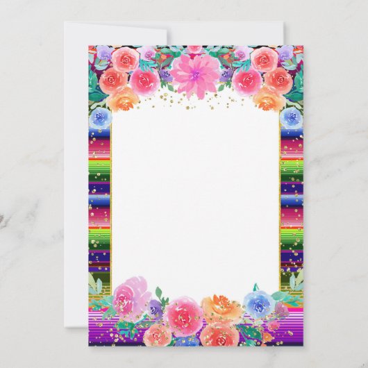 Mexikanischer Glitzer-Konversationspartei Einladung (Rückseite)