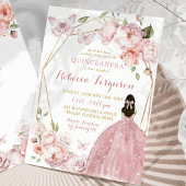 Mexikanischer Goldpink-Blütenprinzessin Quinceañer Einladung