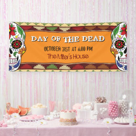 Mexikanischer Halloween-Tag des Toten Zuckerschäde Banner