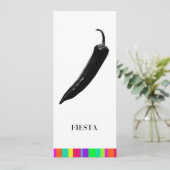 Mexikanischer heißer Pfeffer der Fiesta-Party Einladung (Stehend Vorderseite)