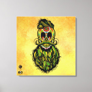 Mexikanischer Hipster Skulls-Bärenkopf Leinwanddruck
