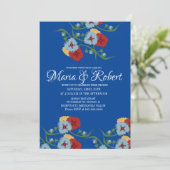 Mexikanischer Hochzeitsthema Grüne Weinberg Blühen Einladung (Stehend Vorderseite)