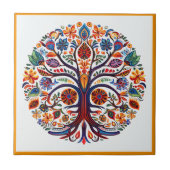 Mexikanischer Huicholbaum Keramik Fliesen (Vorderseite)