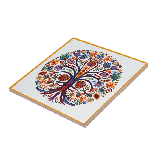 Mexikanischer Huicholbaum Keramik Fliesen (Seite)