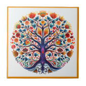 Mexikanischer Huicholbaum Keramik Fliesen (Vorderseite)