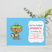 Mexikanischer Hund mit einer Taktik | Farbe wählen Einladung (Stehend Vorderseite)